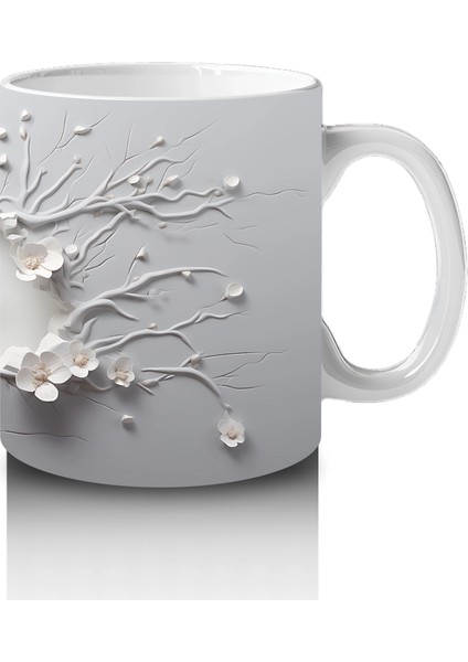 Dallarla Süslenmiş Çatlakta Beliren Beyaz Geyik – Baskılı Kahve Kupası fırsatları