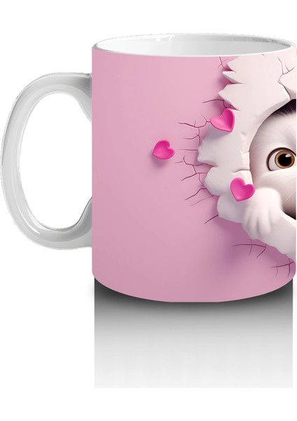 Kalplerle Süslenmiş Çatlakta Sevimli Ayıcıklar – Baskılı Kahve Kupası fiyatları