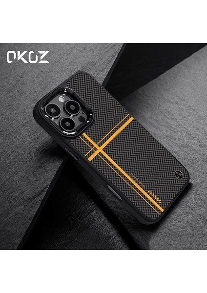 iPhone 16 Pro Elit Premium Lucas Karbon Desenli Kılıf - Üst Düzey Koruma