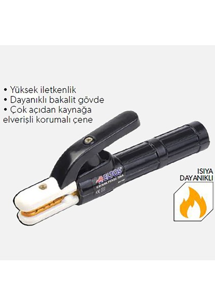 300 Amp Bakalit Kaynak Pensesi, Güçlü ve Dayanıklı Çelik Tasarım