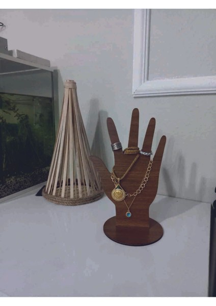 El Motifli Ahşap Takı Standı ve Organizer, Şık ve Pratik Tasarım