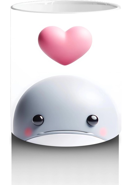 Kalp Balonu Tutan Tatlı Beyaz Balina – Baskılı Kahve Kupası modelleri