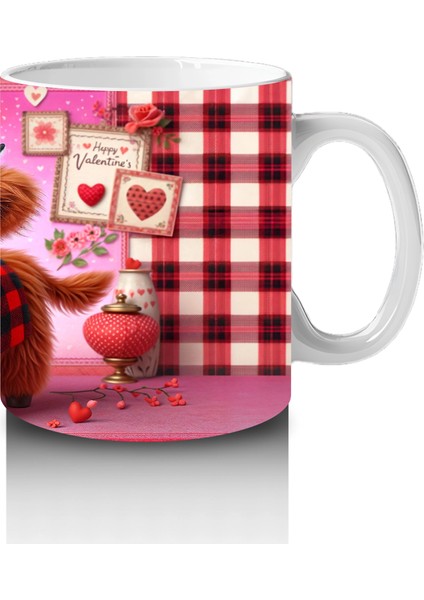 Sevgililer Günü Temalı Minik Buzağı - Baskılı Kahve Kupası fırsatları