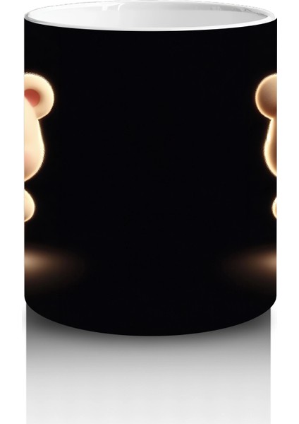 Kalpli Şortlu Sevimli Ayıcık ve Arka Görünümü – Baskılı Kahve Kupası modelleri