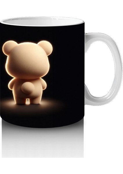 Kalpli Şortlu Sevimli Ayıcık ve Arka Görünümü – Baskılı Kahve Kupası fırsatları