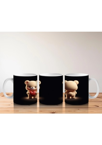 Kalpli Şortlu Sevimli Ayıcık ve Arka Görünümü – Baskılı Kahve Kupası indirimleri