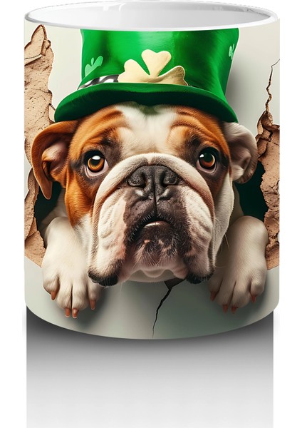 St. Patrick Şapkasıyla Çatlakta Bulldog – Baskılı Kahve Kupası modelleri