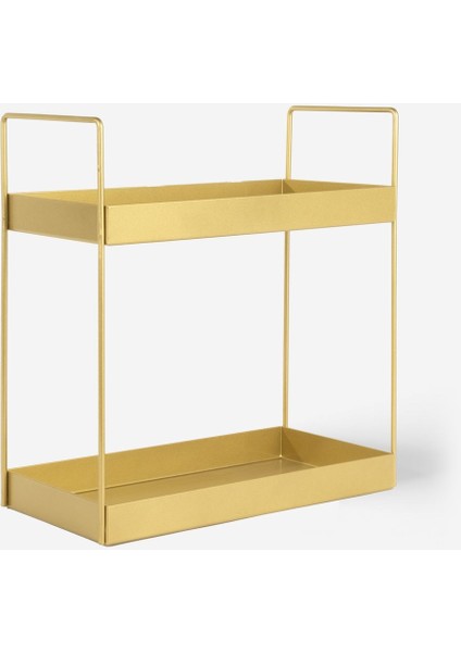 Şık Siyah ve Gold Metal Organizer, 2 Katlı, 15,5 x 31 x 31 cm modelleri