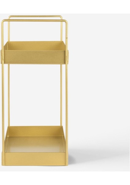 Şık Siyah ve Gold Metal Organizer, 2 Katlı, 15,5 x 31 x 31 cm fırsatları