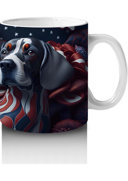 Kırmızı Gotik Kalpli Desenlerle Basset Hound Kupa Bardak fırsatları