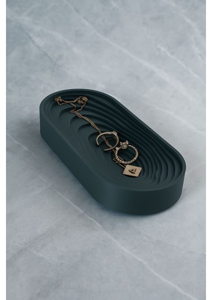 Dalga Desenli Modern Takı Standı, Şık ve Şehirli Tasarım, Siyah Renkli