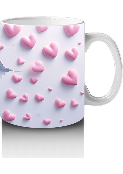 Pembe Kalpler Arasında Bakan Sevimli Köpek Balığı – Baskılı Kahve Kupası fırsatları