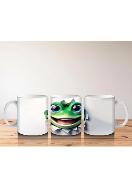 Çatlak Arasından Bakan Neşeli Kurbağa – Baskılı Kahve Kupası indirimleri