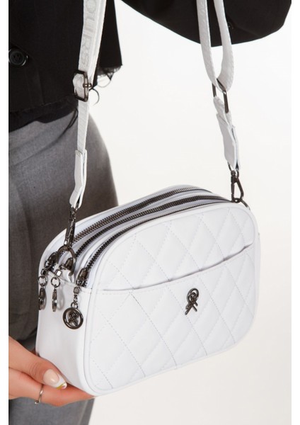 Kadın Çapraz Askılı Omuz Çantası NEW235 - Beyaz