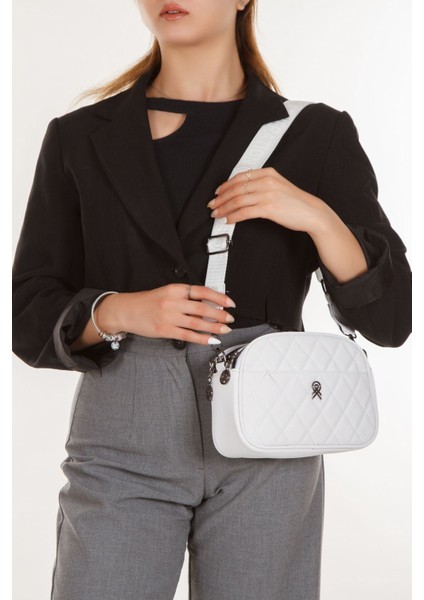 Kadın Çapraz Askılı Omuz Çantası NEW235 - Beyaz indirimleri