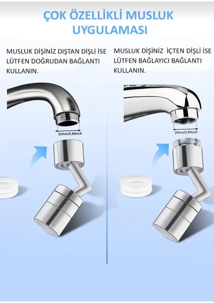 Dönebilen Su Tasarruflu Musluk Ucu Başlık Tüm Musluk Tipleri Uyumlu Montaj Aparatlı Musluk Başlığı indirimleri