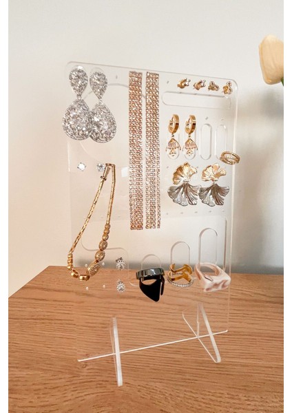 Şeffaf Pleksi Takı Organizeri, Kolye, Küpe ve Yüzük Saklama Çözümü modelleri