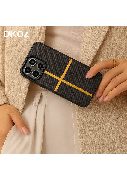 iPhone 16 Pro Max Elit Premium Lucas Karbon Desenli Kılıf - Üst Düzey Koruma modelleri