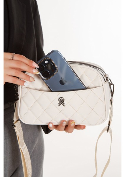 Kadın Çapraz Askılı Omuz Çantası NEW235 - Krem fiyatları