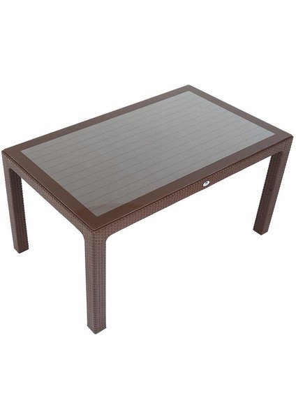 90x150 Elit Rattan Masa (Camlı) KAHVERENGİ