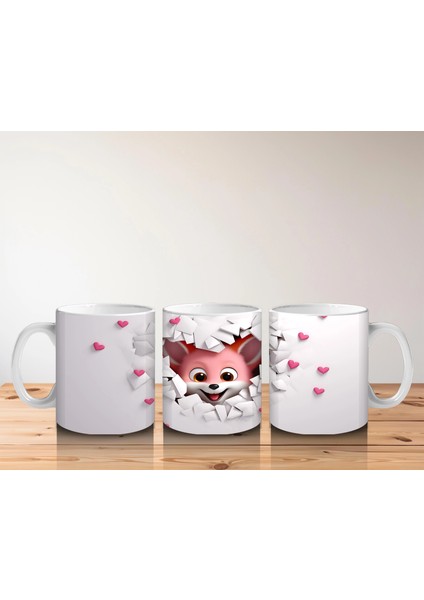 Pembe Fona Dönük Sevimli Ayıcık – Baskılı Kahve Kupası indirimleri