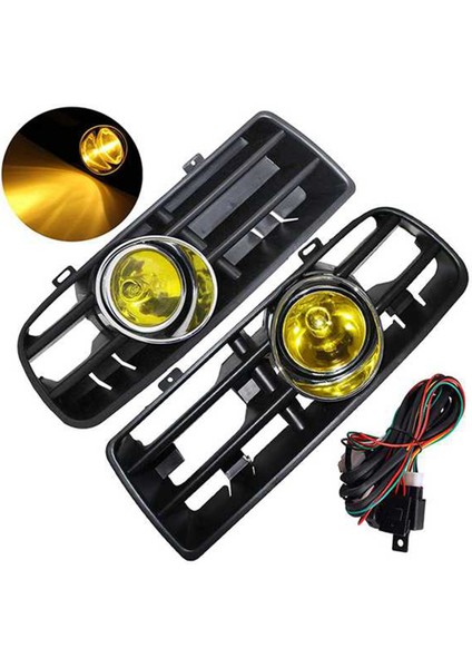 1 Çift Ön Tampon Izgarası Sis Farları Izgarası LED Lamba Tel Kiti ile Sarı Volkswagen Golf Mk4 1998-2004 (Yurt Dışından) fırsatları
