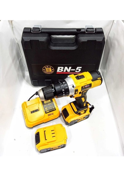 36V 5AH Darbeli Şarjlı Matkap Vidalama, Metal Şanzımanlı ve Güçlü Performans