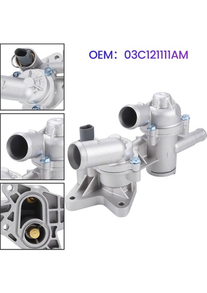 03C121111AM Araba Motor Soğutma Suyu Termostat Kontrol Cihazı Vw Polo Bora Sagitar Için Geliştirilmiş Alüminyum Alaşımlı Malzeme (Yurt Dışından)
