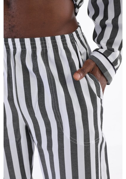 03 4007 Uzun Kol Çizgili Gaffur Erkek Pijama Takım