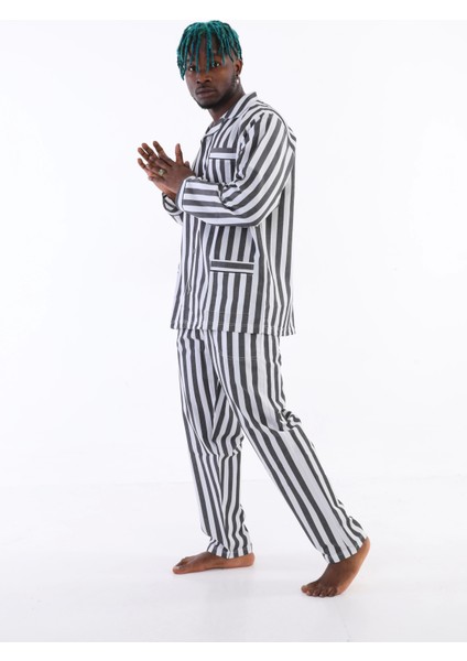 03 4007 Uzun Kol Çizgili Gaffur Erkek Pijama Takım fırsatları