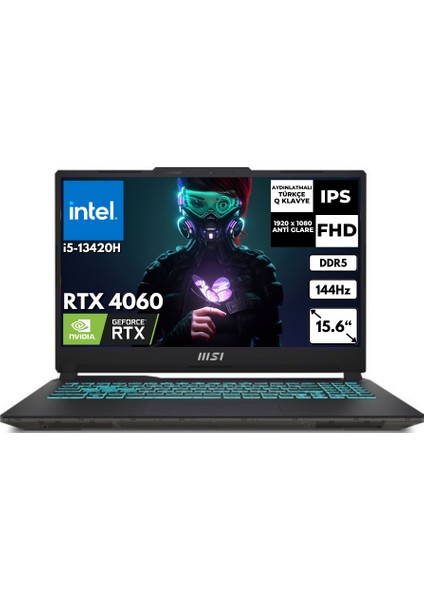 Msı Cyborg 15 I5-13420H 24 GB 4 Tbssd 8gb RTX4060 15.6" 144Hz Fhd Freedos Taşınabilir Bilgisayar A13VF-895XTRAT10