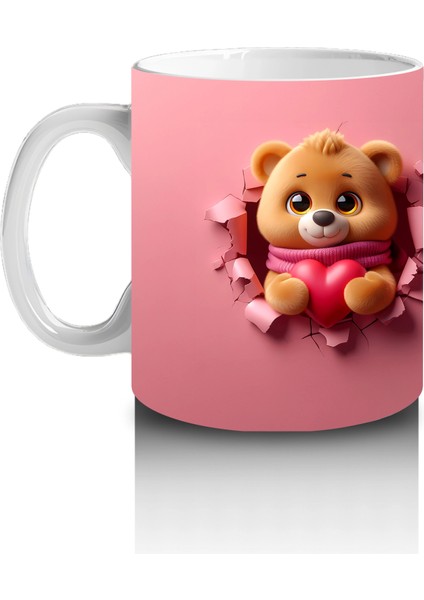 Ponponlu Bere Desenli Şirin Ayıcık Figür – Baskılı Kahve Kupası fiyatları