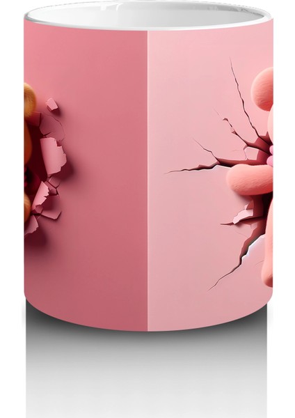 Ponponlu Bere Desenli Şirin Ayıcık Figür – Baskılı Kahve Kupası modelleri