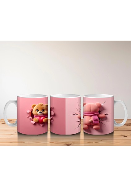 Ponponlu Bere Desenli Şirin Ayıcık Figür – Baskılı Kahve Kupası indirimleri