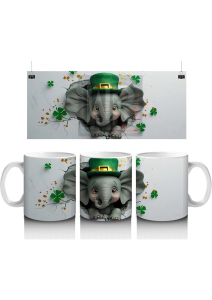 Yılbaşı Masasında Şapkalı Köpek – Baskılı Kahve Kupası