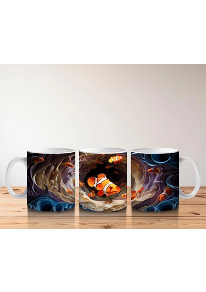 Yumuşak Dalgalar Arasında Yüzen Balıklar – Baskılı Kahve Kupası indirimleri