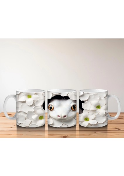 Beyaz Çiçekler Arasında Tarsier – Baskılı Kahve Kupası indirimleri