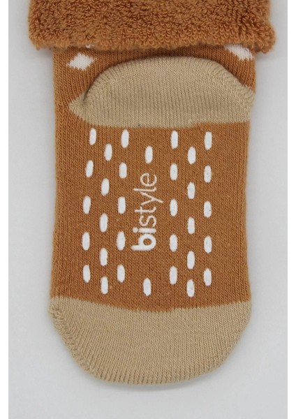 Puanlı Kaymaz Havlu Soket Çorap 2'li Hardal indirimleri