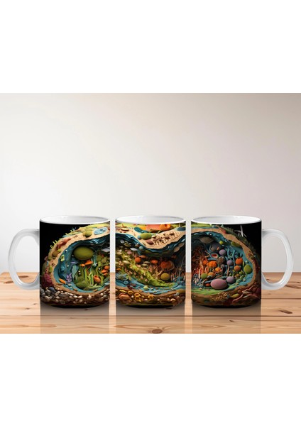 Renkli Ormanda Gizlenen Kertenkele – Baskılı Kahve Kupası indirimleri