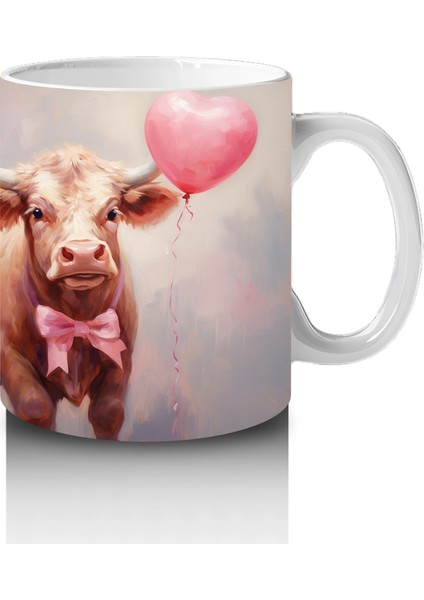 Kalp Balonu Tutan Sevimli Inekler – Baskılı Kahve Kupası fırsatları