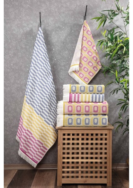 %100 Pamuk Saçaklı Çok Renkli Peştemal ve Peşkir Takımı-Plaj Havlusu-Şezlong Örtüsü