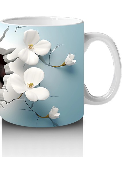 Beyaz Çiçekler Önünde Gülümseyen Su Samuru – Baskılı Kahve Kupası fırsatları