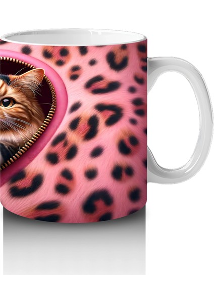 Kalpli Yastığa Sarılmış Sevimli Kedi Çifti – Baskılı Kahve Kupası fırsatları