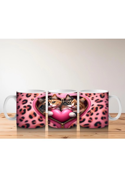 Kalpli Yastığa Sarılmış Sevimli Kedi Çifti – Baskılı Kahve Kupası indirimleri