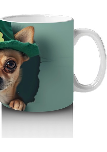 Şanslı Şapkalı Minik Köpek Figürü – Baskılı Kahve Kupası fırsatları