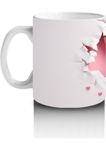 Kalp Figürlü Duvarı Delen Sevimli Keçi – Baskılı Kahve Kupası fiyatları
