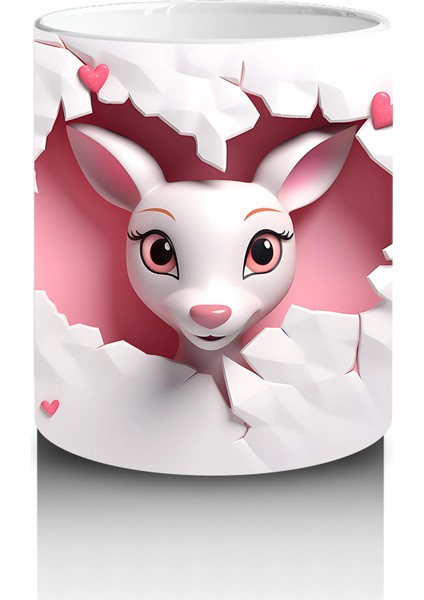 Kalp Figürlü Duvarı Delen Sevimli Keçi – Baskılı Kahve Kupası modelleri