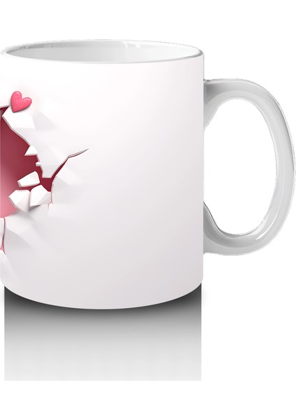 Kalp Figürlü Duvarı Delen Sevimli Keçi – Baskılı Kahve Kupası fırsatları