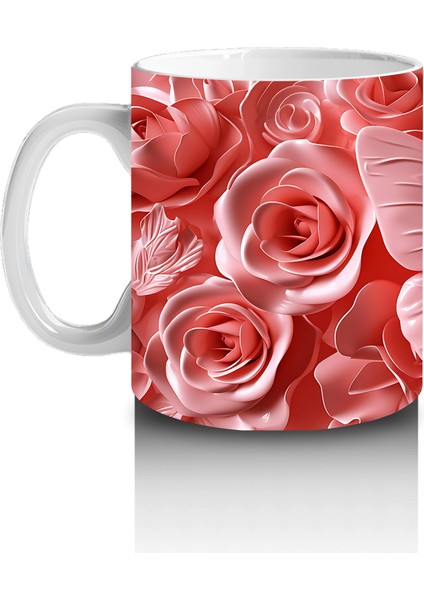 Gül Buketi Arasında Pembe Kelebek – Baskılı Kahve Kupası fiyatları