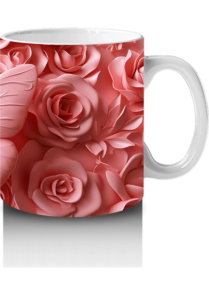 Gül Buketi Arasında Pembe Kelebek – Baskılı Kahve Kupası fırsatları